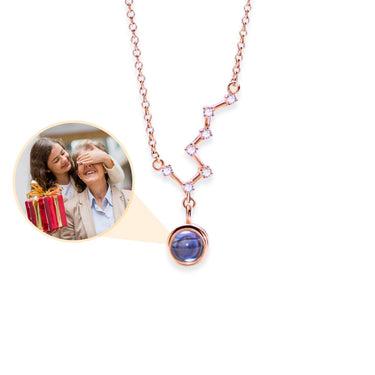 Stars Photo Personalised Necklace - Photo Necklace - Photo Projection Necklace Necklace Rose Gold Brother & Sisters